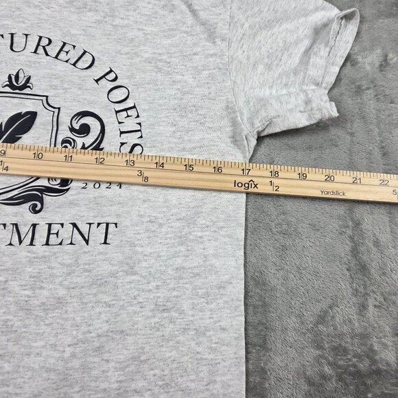 Tortured Poets Department Top Womens Small Gray Tee Shirt Swifty - Picture 4 of 5